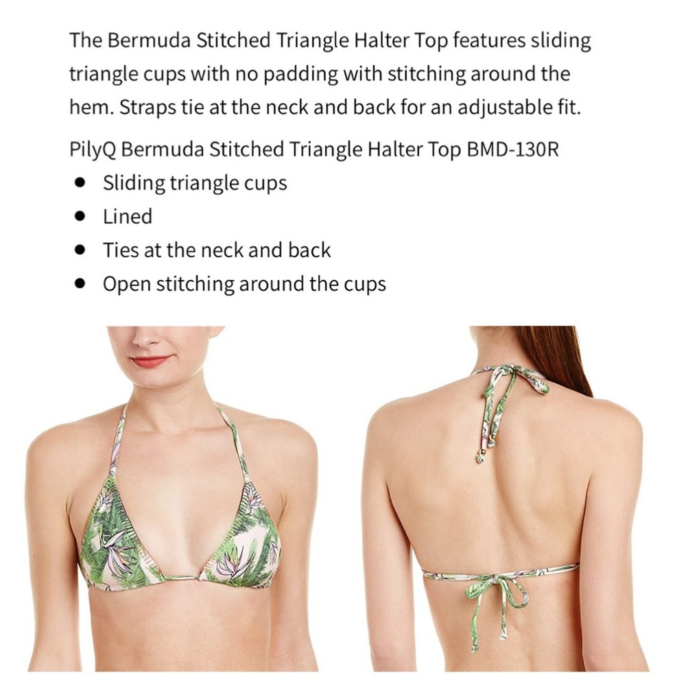 Pilyq Stitched Bermuda Triangle bikini top - Picture 7 of 9